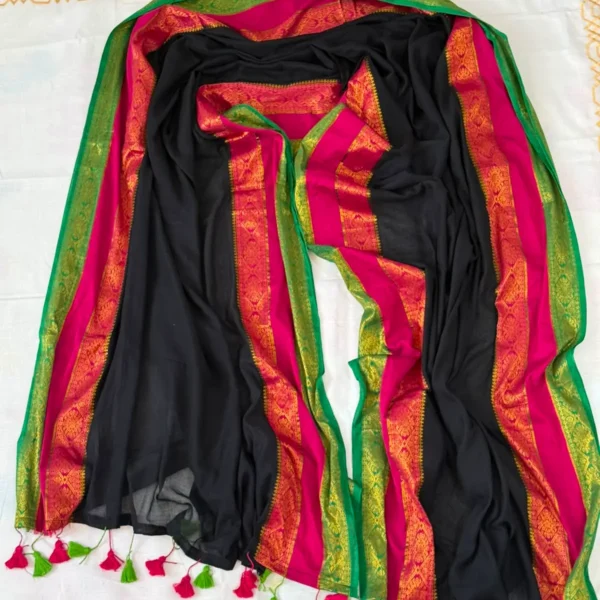 Mul Cotton Saree with Kanchi Border